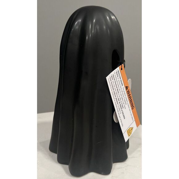 GOBLIN & GHOUL Ceramic Matte Black Ghost 8.5in Halloween Decor NWT - Picture 6 of 10